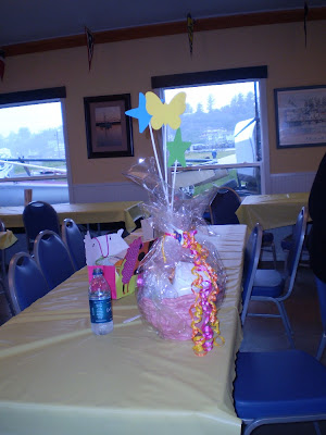 Table decorations: click to View FUNdraiser album photos on Picasa