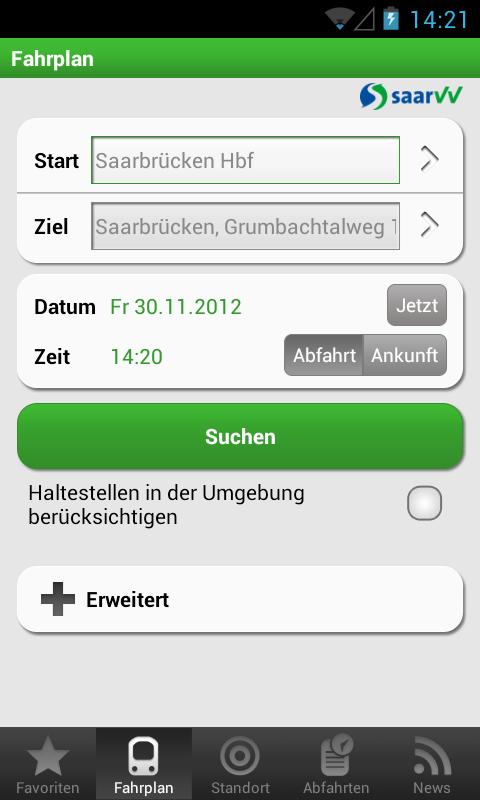 Android application Saarfahrplan screenshort
