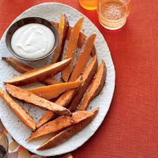 Sweet Potato Fries with Brown-Butter Marshmallow Sauce