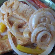 Barbecued Tofu With Onions and Peppers
