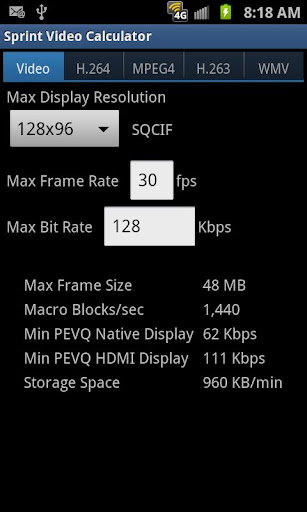 Sprint Video Level Calculator