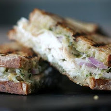 Grilled Chicken Sandwiches with Sage Pesto and Apples