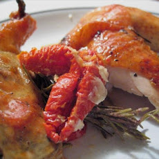 The Perfect Roast Chicken With Garlic and Sun-Dried Tomatoes.