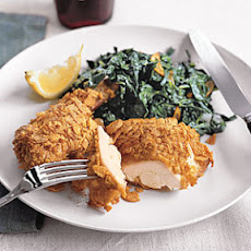 Crispy Chicken and Garlicky Collards