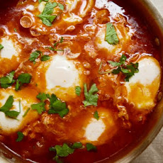 Moroccan Merguez Ragout with Poached Eggs