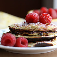 Sweet Almond Pancakes with Fresh Raspberries