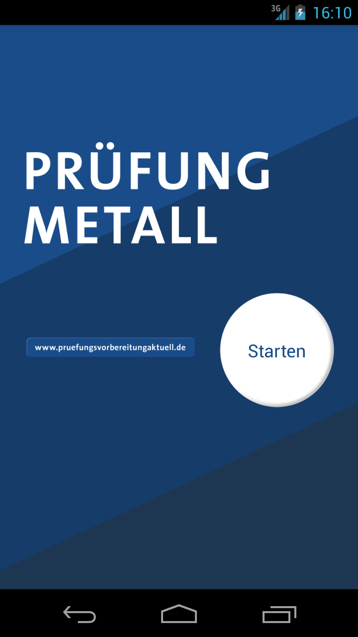 Android application Prüfung Metall screenshort