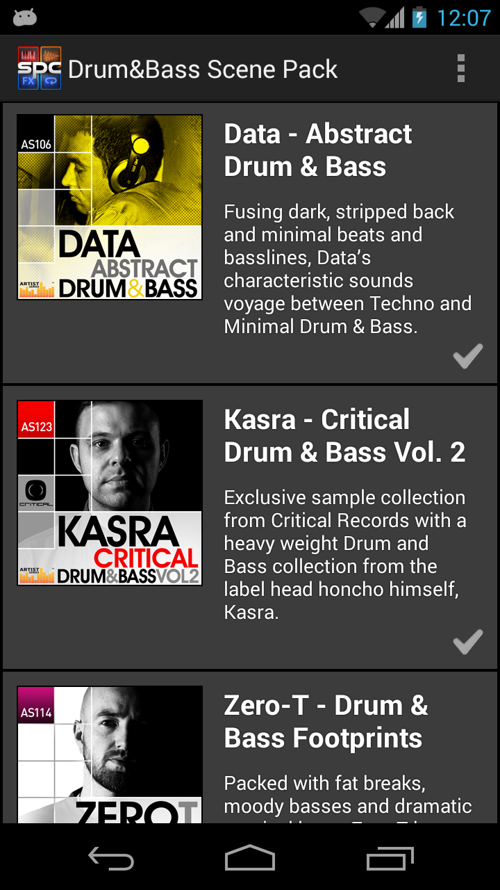 Android application SPC Drum&amp;Bass Scene Pack screenshort
