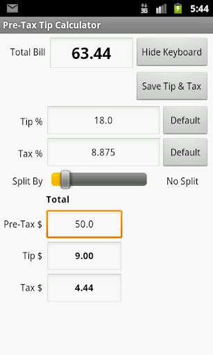 Pre-Tax Tip Calculator