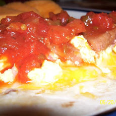Bean, Egg and Ham Breakfast Tostada