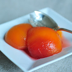 Peaches Poached with Basil