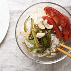 Rice Noodle Bowls with Cashew Sauce and Seared Tomatoes