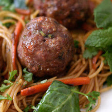 Turkey Meatballs with Asian Style Noodles