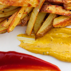 Olive Oil Roasted Fries with Curry Mayo & Spicy Ketchup