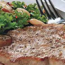Pork Chops with Stewed Cannellini Beans