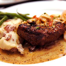 Low Carb Sirloin Steak With Queso Shrimp Sauce