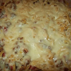 Spaghetti Bake With Meat Sauce & 3 Cheeses