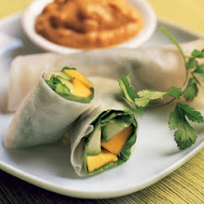 Papaya Spring Rolls with Peanut Sauce