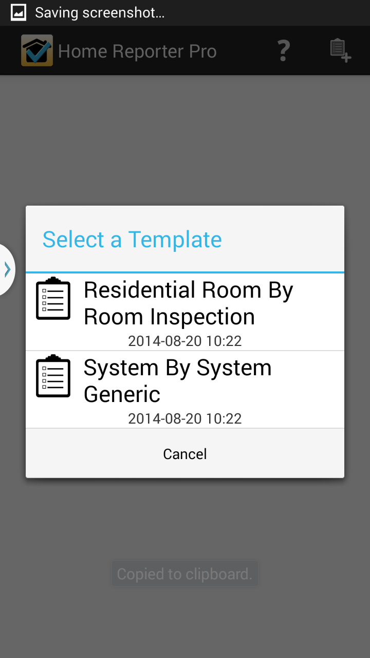 Android application Home Reporter Pro screenshort