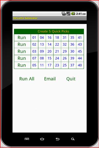 OZ Lotto Generator