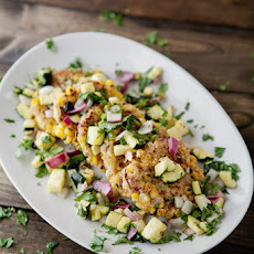 Corn Cilantro Cakes with Roasted Zucchini Salsa