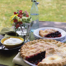 Three-Berry Pie with Vanilla Cream
