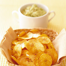 Banana Avocado Dip with Plantain Chips