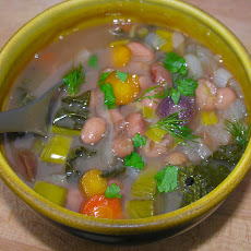 Anasazi bean soup with vegetables
