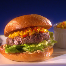 Bluegrass Burgers with Sweet Roasted Corn Chow-Chow and Country Ham Spread