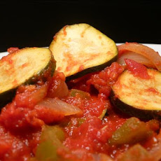 Linda's Zesty Stewed Tomatoes With Zucchini, Onions and Peppers