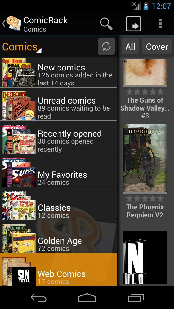 Android application ComicRack screenshort