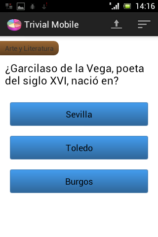Android application Mobile Trivia screenshort
