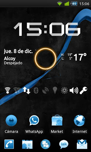 GO Launcher Theme Black Blue