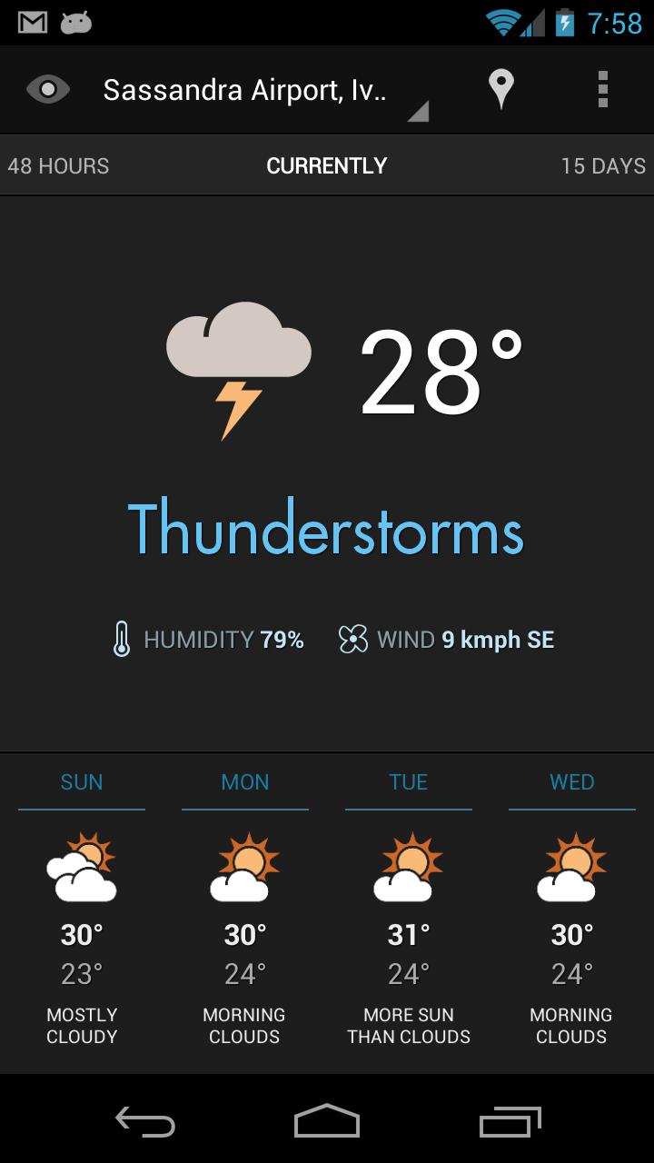 Android application Eye In Sky Weather screenshort