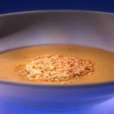Creamy Pumpkin Soup with Toasted Hazelnut Frico