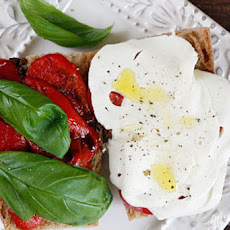 Tomato, Fresh Mozzarella, Roasted Pepper on Whole Wheat Bread