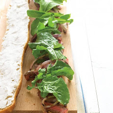 Grilled Steak Sandwiches with Goat Cheese and Arugula