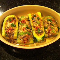 Quinoa-Stuffed Whole Zucchini With Cheese