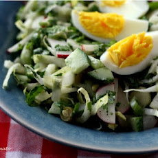 Lettuce Free Salad: Endive Salad with Pickled Beans, Radishes & Eggs