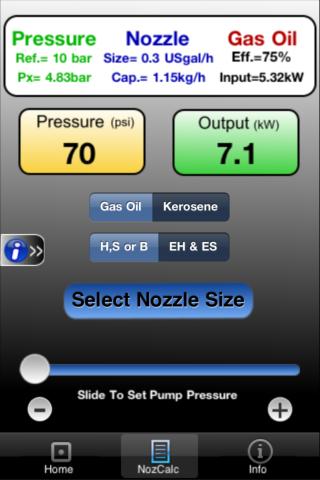 Oil Nozzle Output Calculator