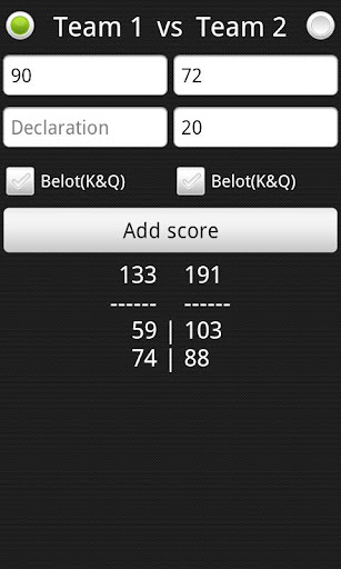 Belot ScoreBoard