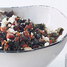 Braised Swiss Chard with Currants and Feta