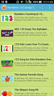 Numbers 123 Songs For Kids Free Android App Market