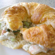 Shrimp Salad on a Croissant with White Bean 