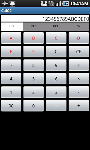 CalC2 calculator Hexadecimal