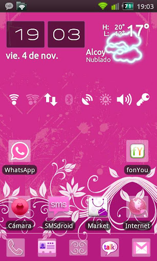 GO Launcher Happy Pink Theme