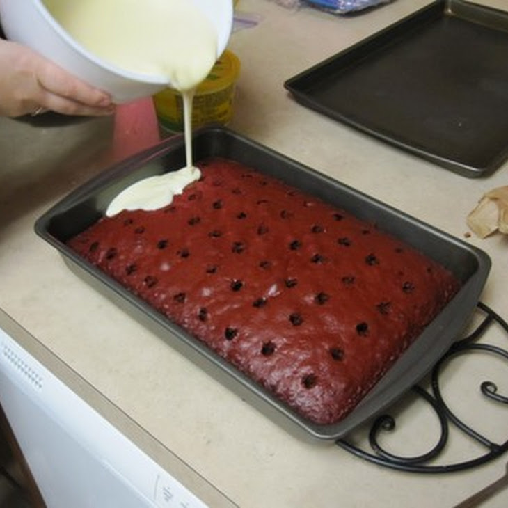 velvet cream red sour recipe Cake Recipe Yummly Cheesecake Poke Red Infused Velvet