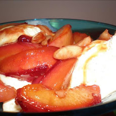 Warm Nectarines With Almonds and Vanilla Ice Cream - Sweden