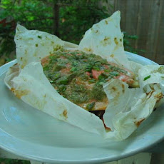 Salmon With Sage Butter & Root Vegetables in Parchment