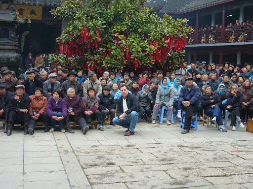 Zhujiajiao People Square. Opera presentation by the Shanghai People Opera troupe.